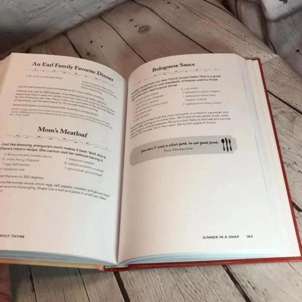 Autographed ITS ABOUT THYME cookbook